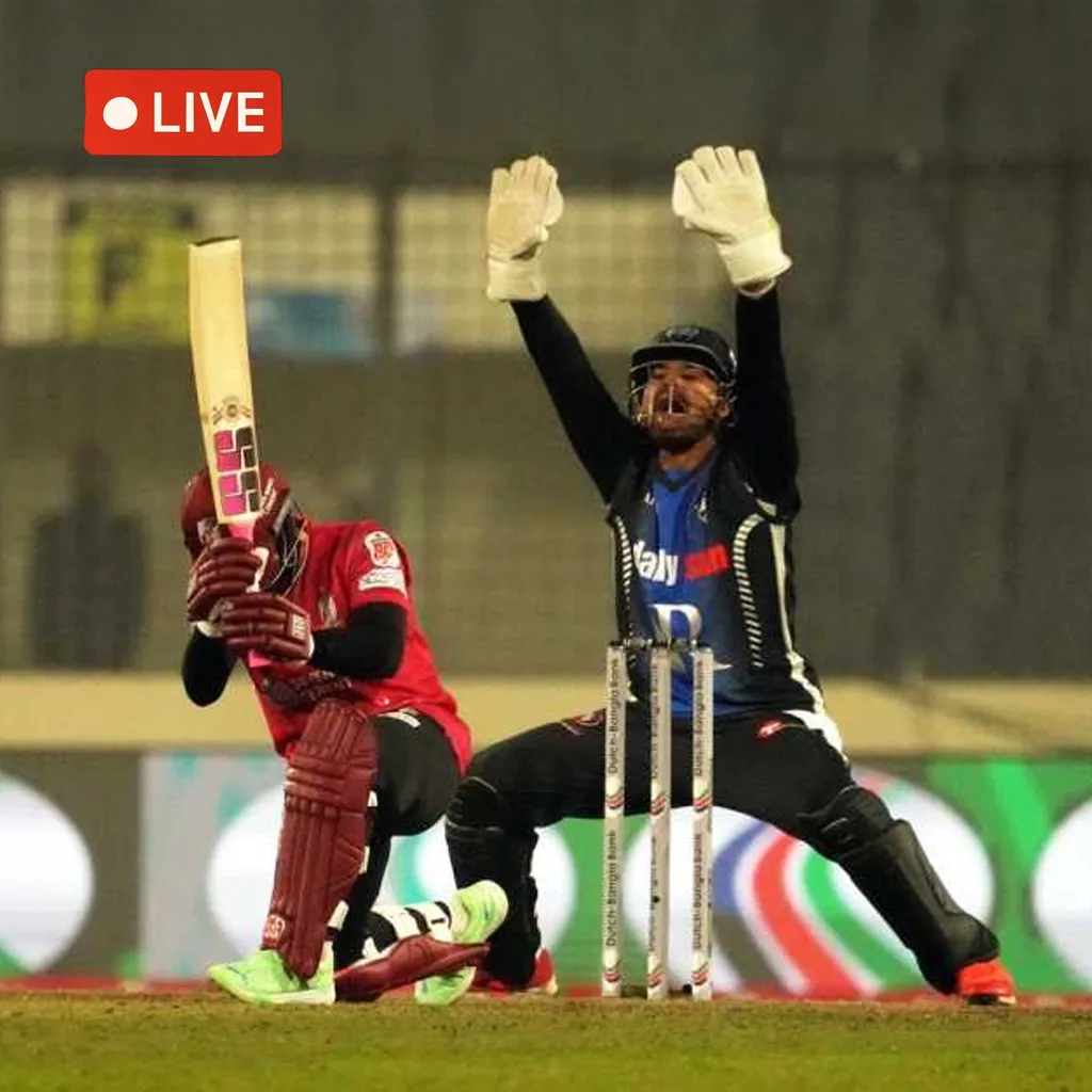 intense cricket moment with wicketkeeper appealing and batsman crouched in defense.