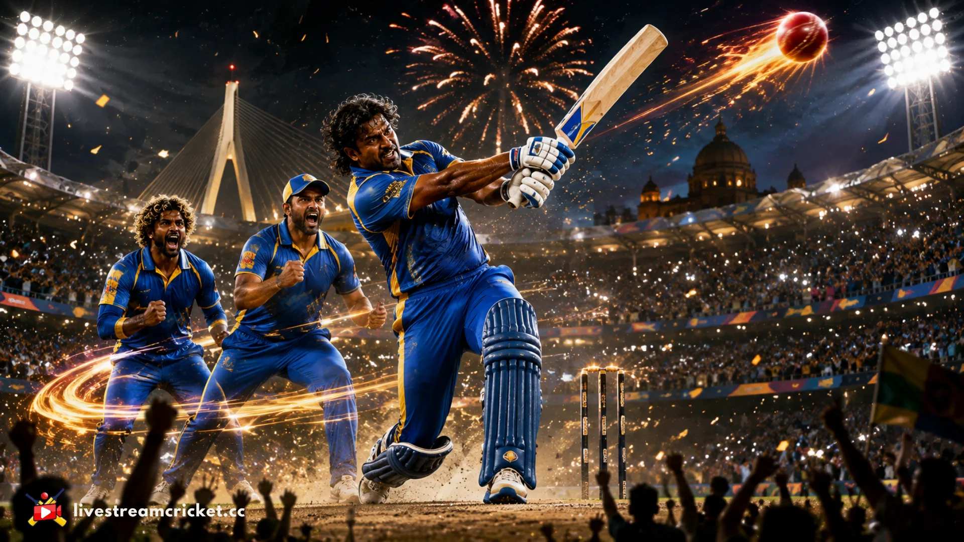 ශ්‍රී ලංකාවේ 2014 විස්සයි20 ලෝක කුසලාන අවසන් මහා ජයග්‍රහණය නිරූපණය කරන ශ්‍රී ලාංකික ක්‍රිකට් දර්ශනයක්