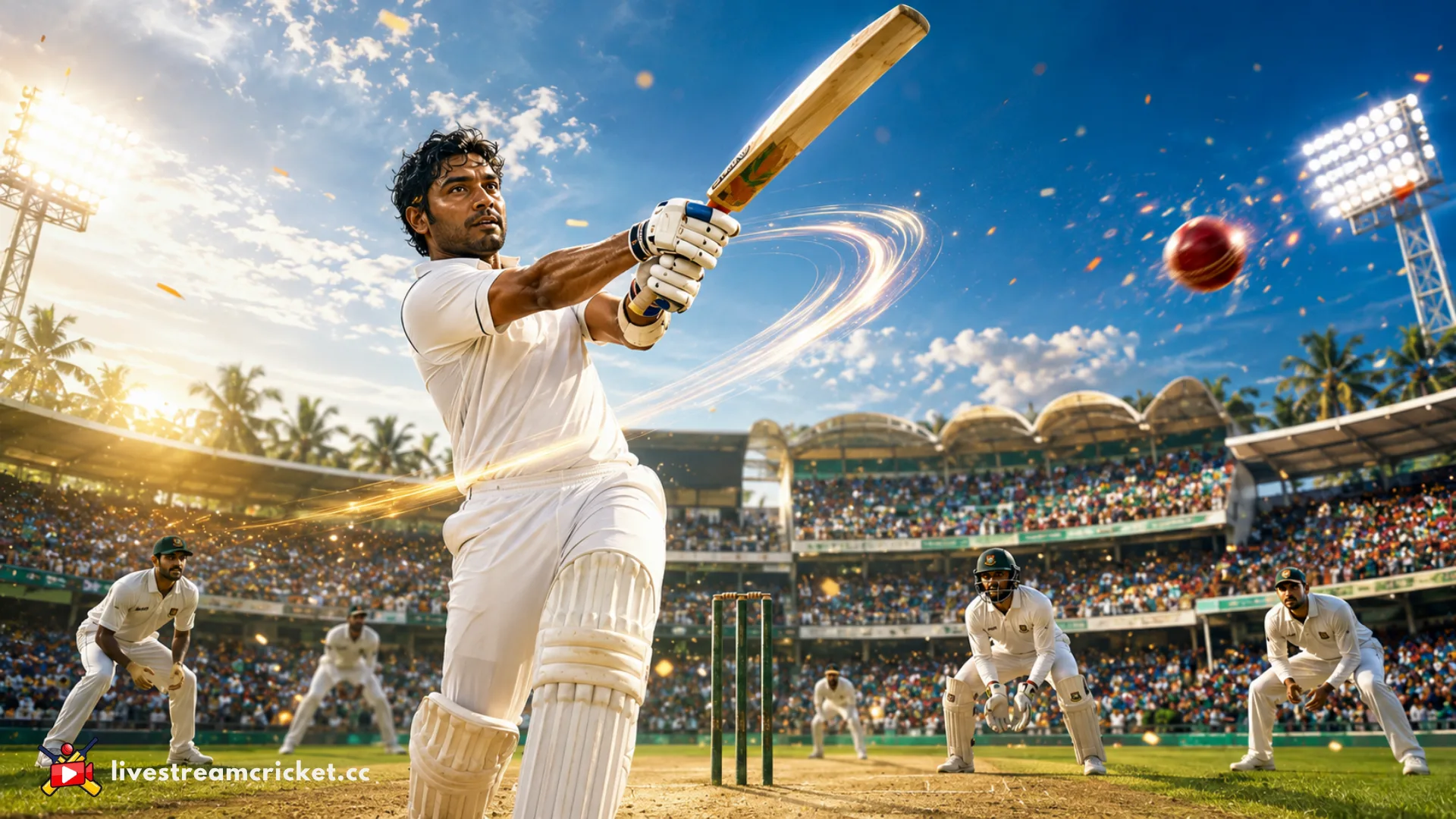 බංග්ලාදේශයට එරෙහි කුමාර් සංගක්කාරගේ 319 නිරූපණය කරන ශ්‍රී ලාංකික ක්‍රිකට් දර්ශනයක්