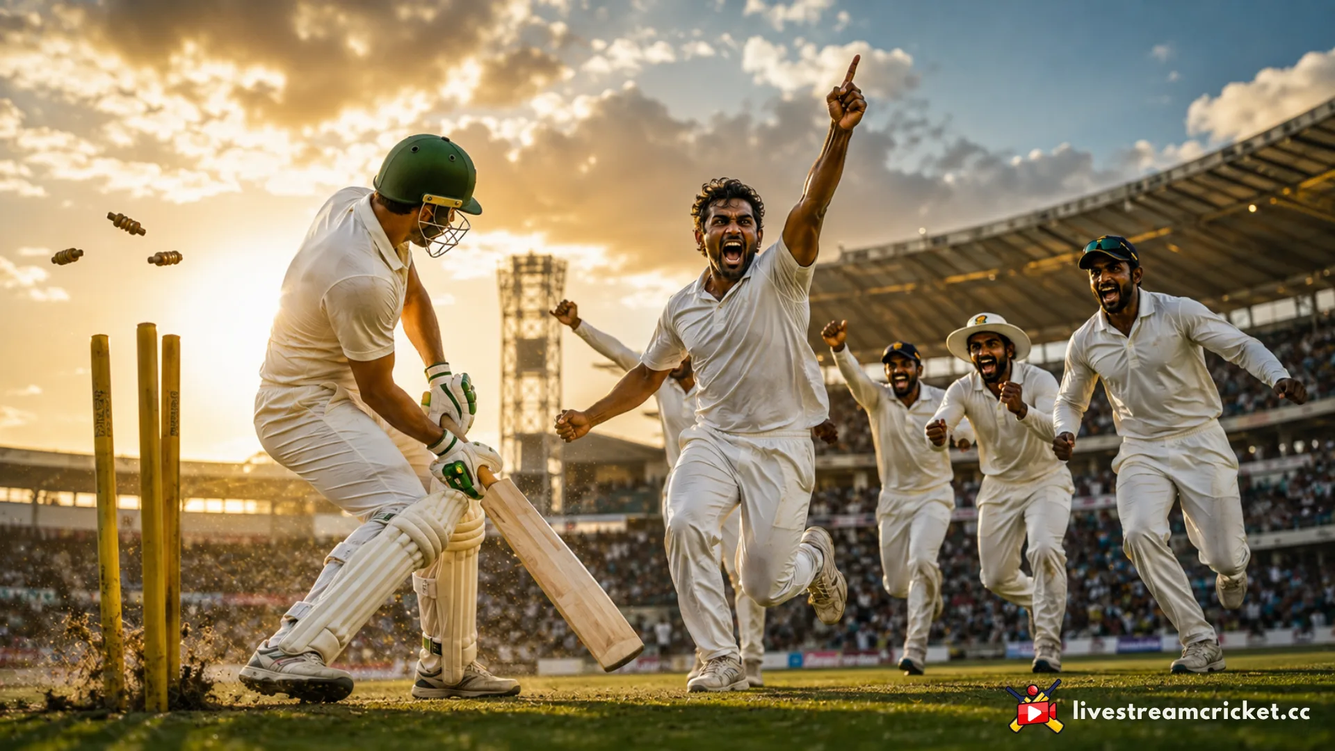 දකුණු අප්‍රිකාවේ ශ්‍රී ලංකාව ඉතිහාසගත 2019 ටෙස්ට් තරගාවලිය ජයග්‍රහණය එක නිරූපණය කරන ශ්‍රී ලාංකික ක්‍රිකට් දර්ශනයක්