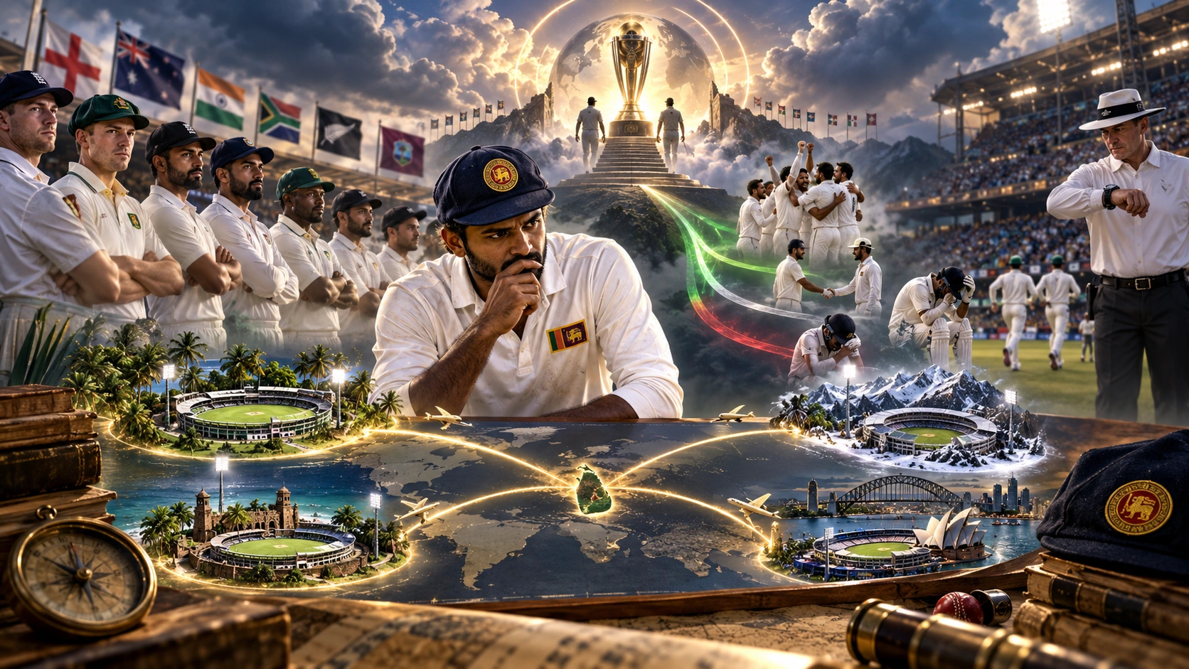 ජාත්‍යන්තර ක්‍රිකට් කවුන්සිල ලෝක ටෙස්ට් ශූරතා ලකුණු වගුවක් සමඟ ශ්‍රී ලංකා ටෙස්ට් ක්‍රීඩකයන්