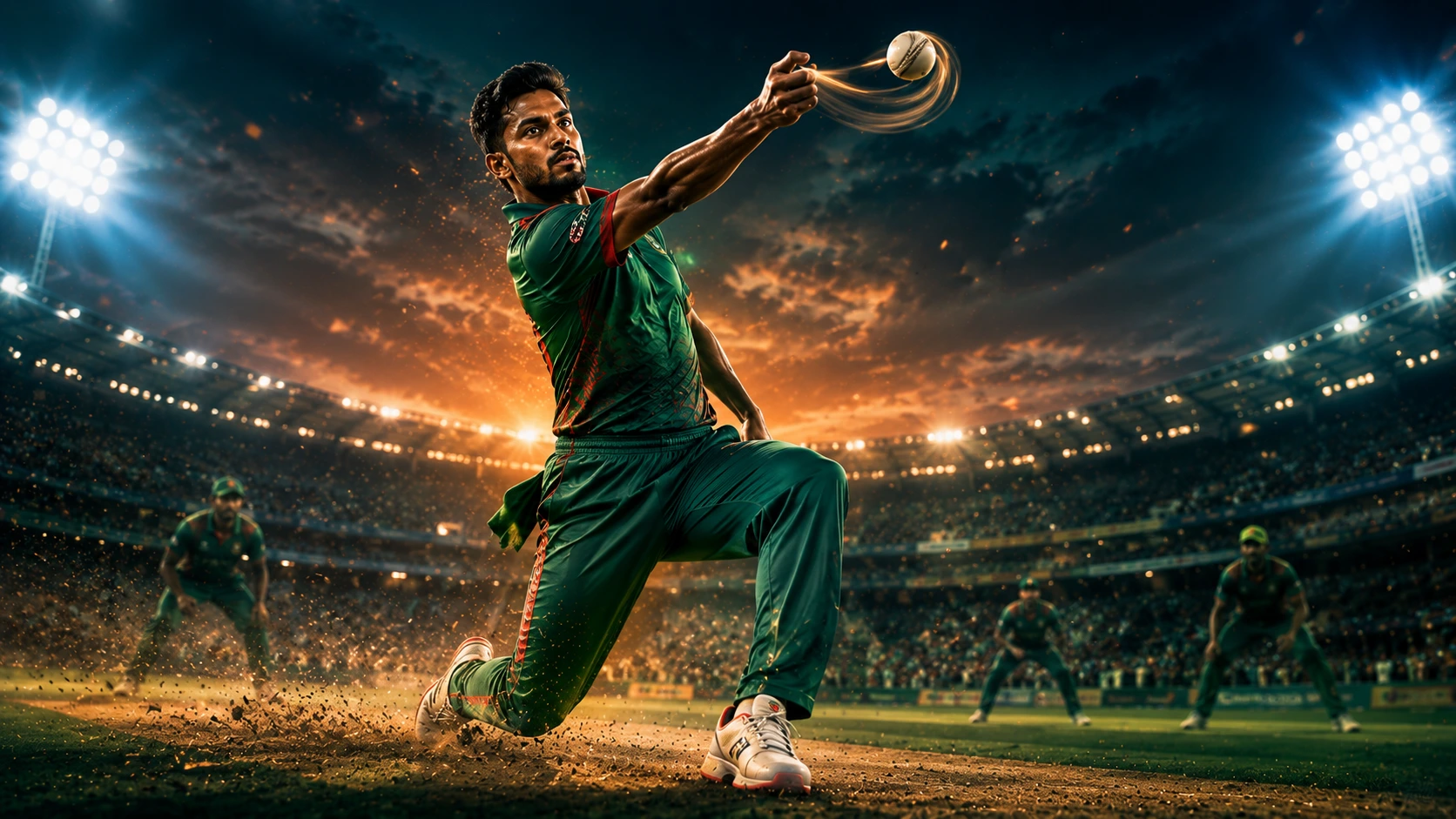 আন্তর্জাতিক ক্রিকেট ম্যাচে বাংলাদেশের হয়ে অফ-স্পিন বোলিং করছেন মেহেদী হাসান মিরাজ