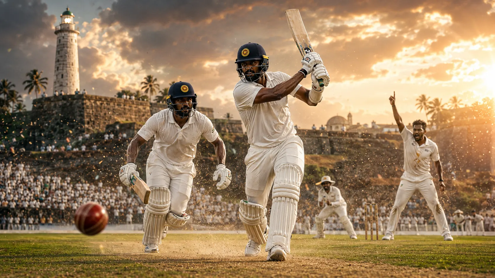 අයර්ලන්තයට එරෙහි ශ්‍රී ලංකාවේ වාර්තාගත 2023 ටෙස්ට් තරගාවලිය නිරූපණය කරන ශ්‍රී ලංකා ක්‍රිකට් දර්ශනයක්