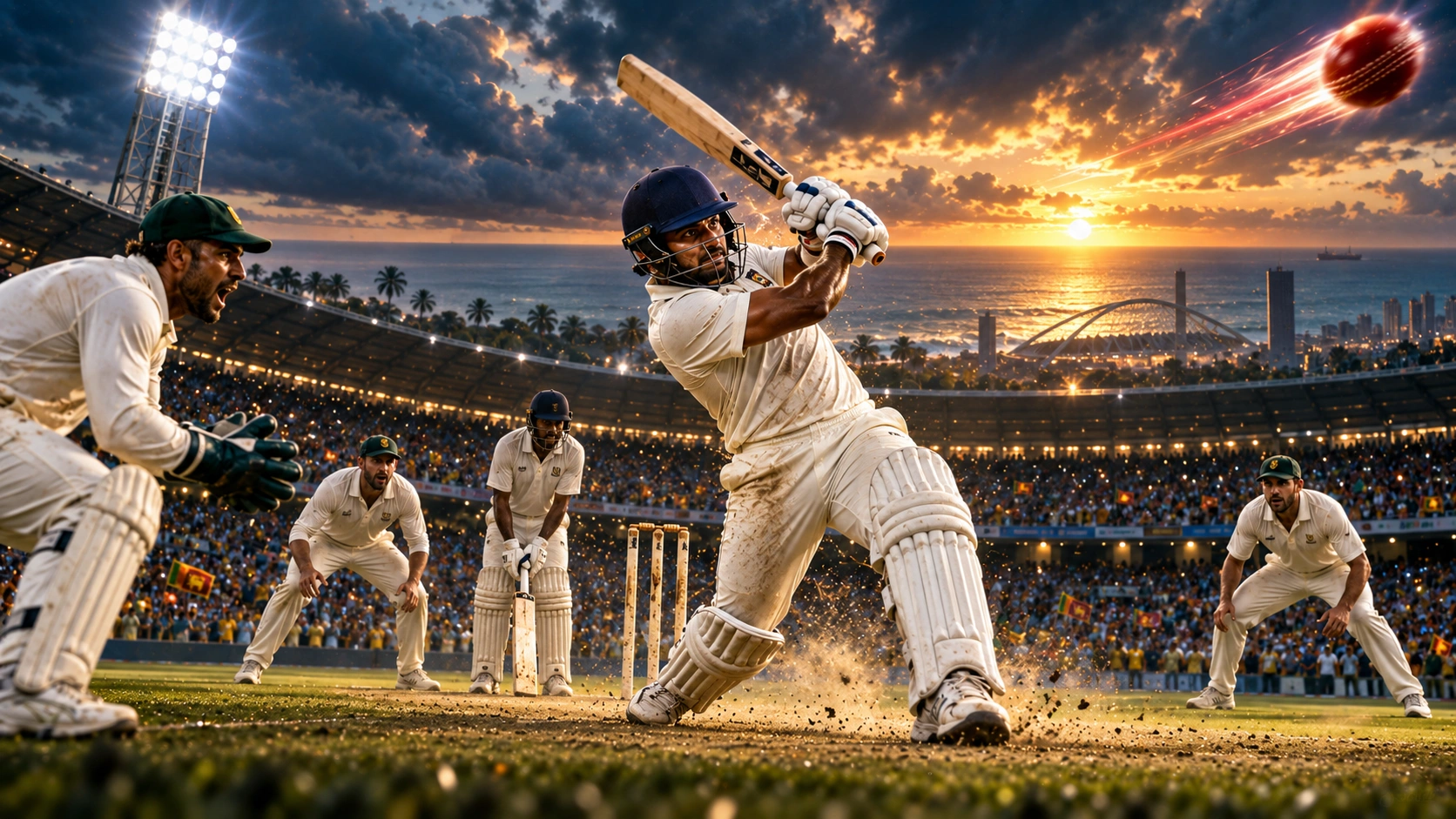 කුසල් පෙරේරාගේ 153*: ඩර්බන් ටෙස්ට් ප්‍රාතිහාර්යය නිරූපණය කරන ශ්‍රීලංකා ක්‍රිකට් දර්ශනයක්