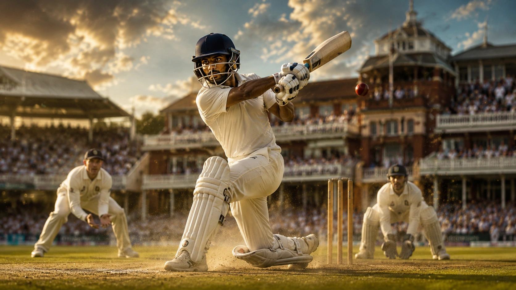 2011 ලෝඩ්ස් හි දිනේෂ් චන්දිමාල්ගේ නොදැවී 105 නිරූපණය කරන ශ්‍රී ලංකා ක්‍රිකට් දර්ශනයක්