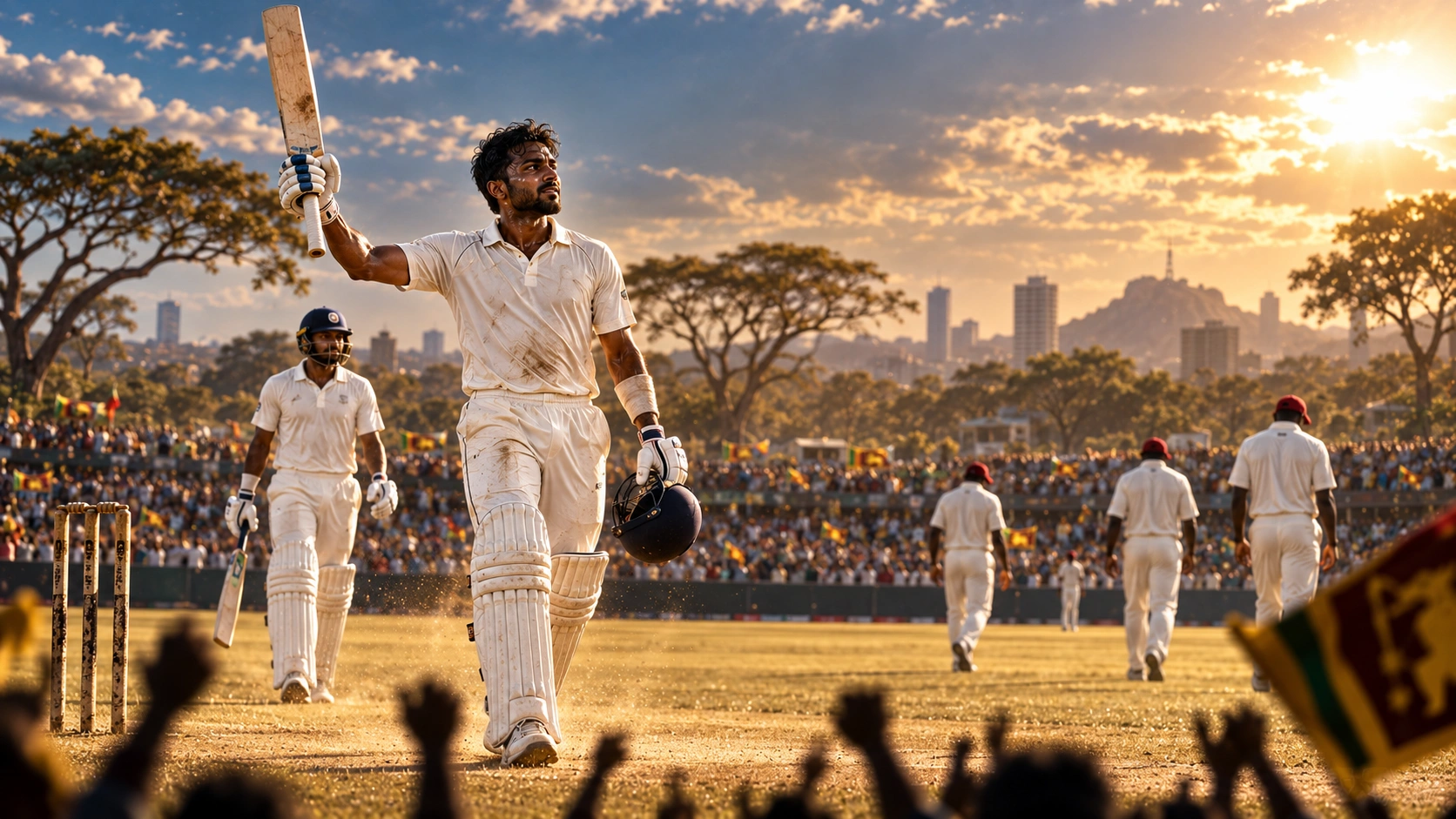හරාරේහි ඇන්ජලෝ මැතිව්ස්ගේ 200* නිරූපණය කරන ශ්‍රීලංකා ක්‍රිකට් දර්ශනයක්