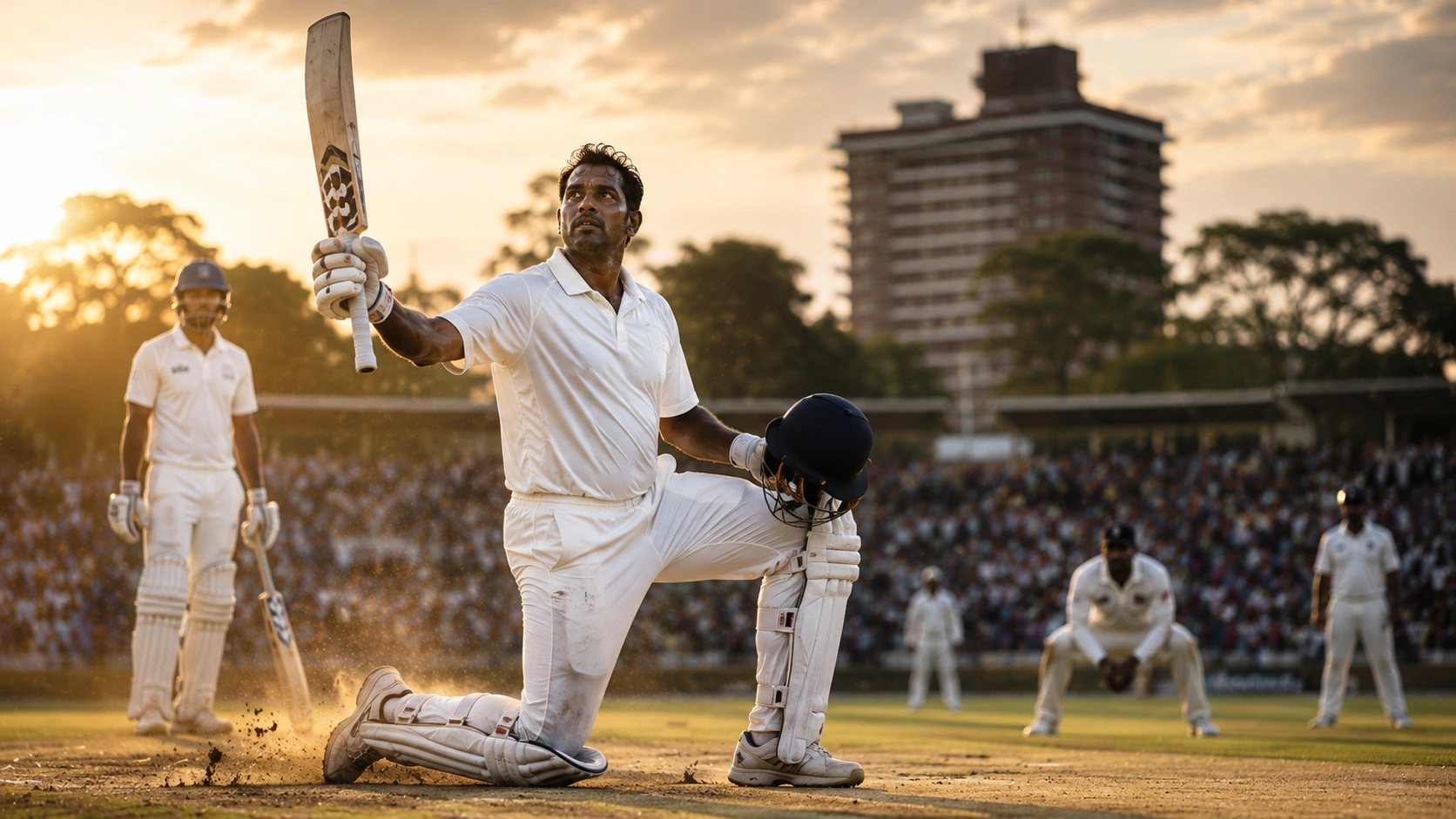 හරාරේහි ඇන්ජලෝ මැතිව්ස්ගේ 200* නිරූපණය කරන ශ්‍රී ලංකා ක්‍රිකට් දර්ශනයක්