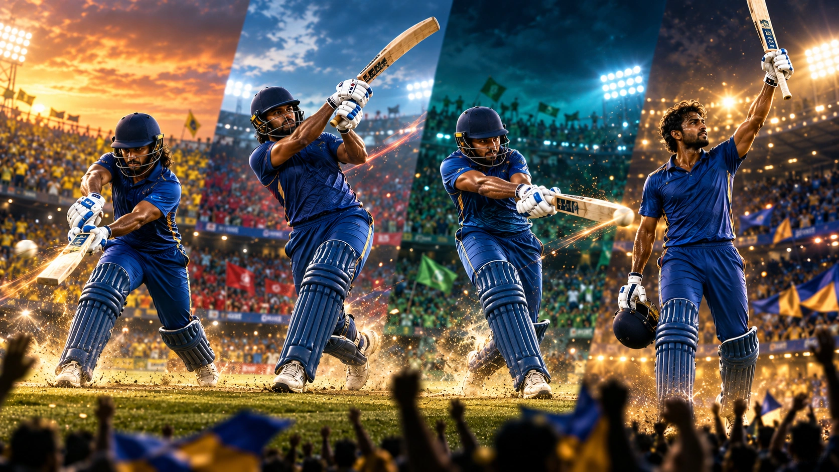 කුමාර් සංගක්කාරගේ අඛණ්ඩ ලෝක කුසලාන ශතක හතර නිරූපණය කරන ශ්‍රී ලංකා ක්‍රිකට් දර්ශනයක්