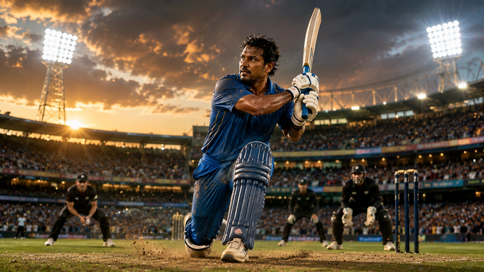 කුමාර් සංගක්කාරගේ අඛණ්ඩ ලෝක කුසලාන ශතක හතර නිරූපණය කරන ශ්‍රී ලංකා ක්‍රිකට් දර්ශනයක්