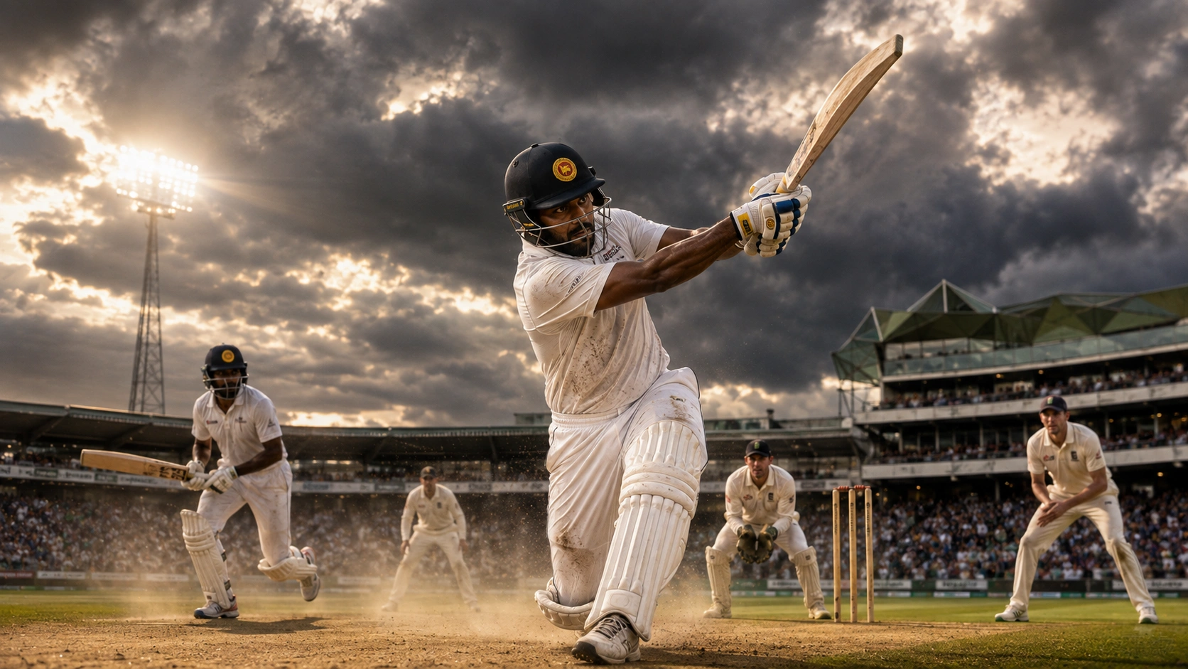 2014 හෙඩිංලි හි ඇන්ජලෝ මැතිව්ස්ගේ 160 නිරූපණය කරන ශ්‍රී ලංකා ක්‍රිකට් දර්ශනයක්