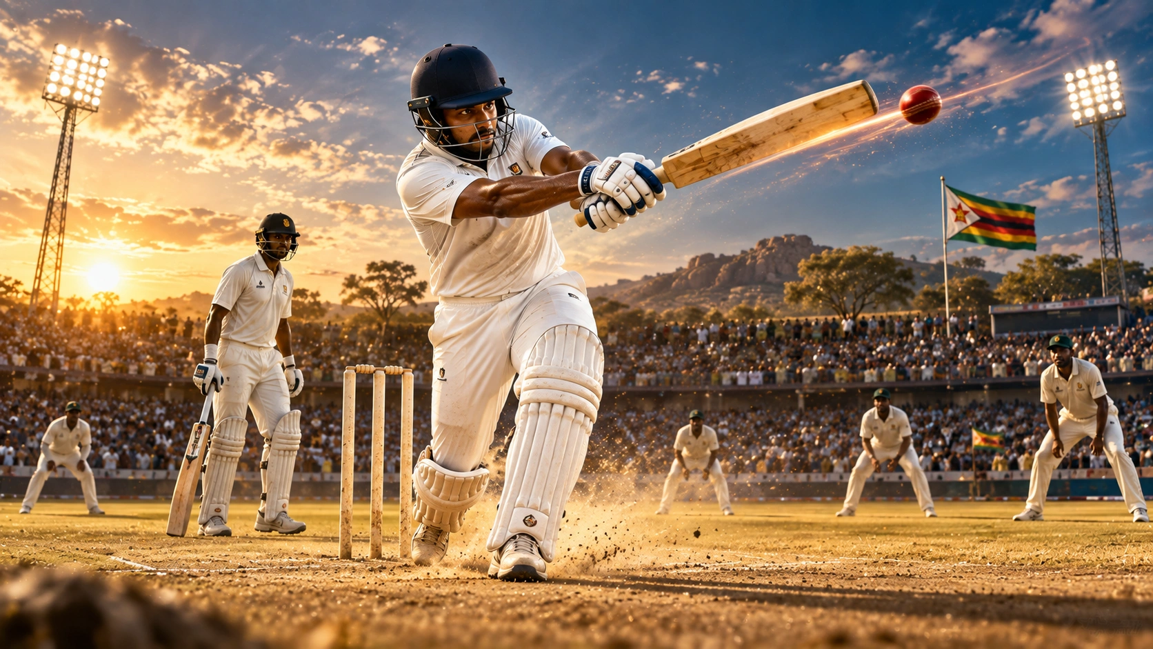 ලකුණු 576ක සබඳතාවයේ රොෂාන් මහානාමගේ 225 නිරූපණය කරන ශ්‍රී ලංකා ක්‍රිකට් දර්ශනයක්