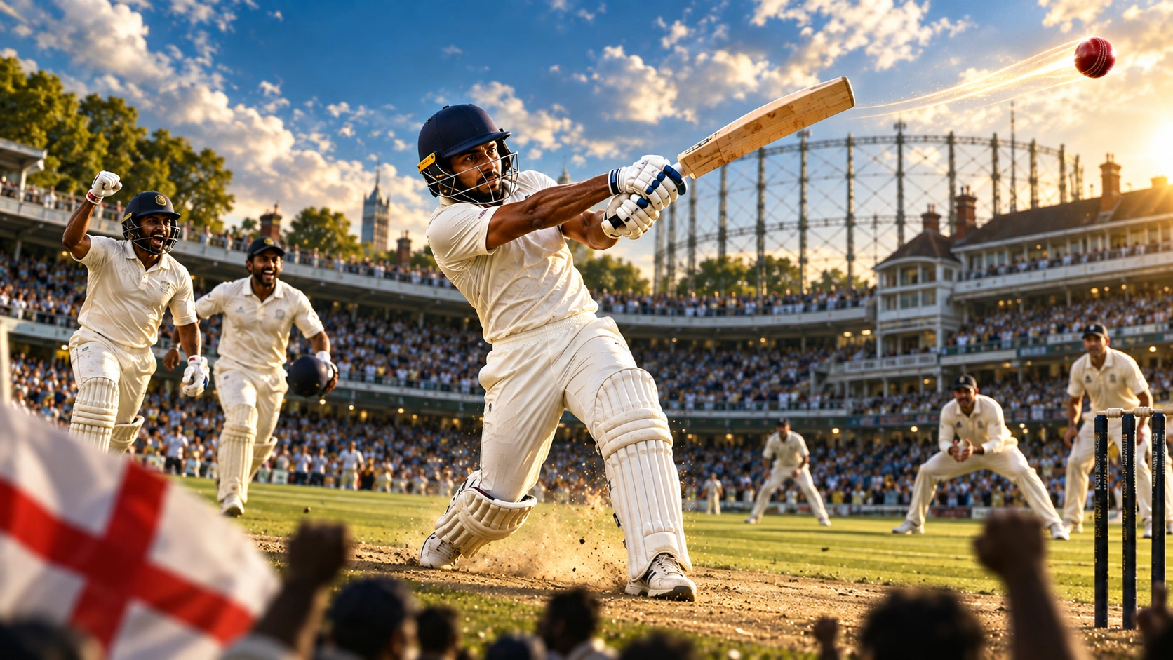 2024 ඕවල් ක්‍රීඩාංගණයේ පැතුම් නිස්සංකගේ නොදැවී 127 නිරූපණය කරන ශ්‍රී ලංකා ක්‍රිකට් දර්ශනයක්