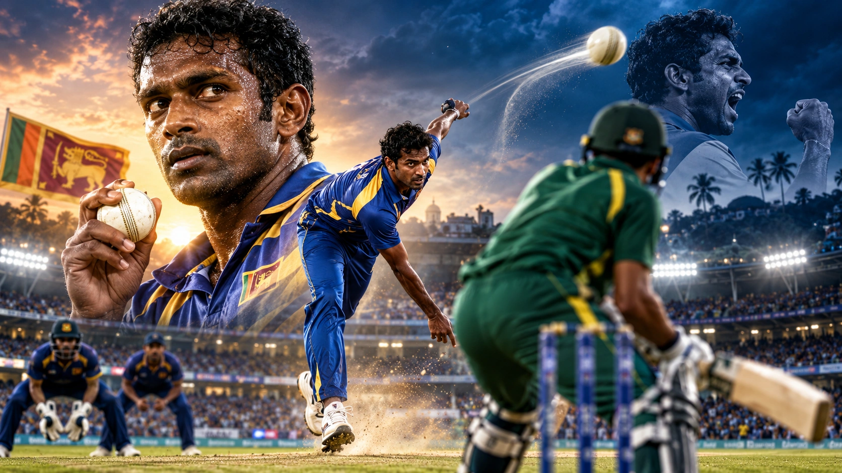 දිල්හාර ප්‍රනාන්දුගේ අවසන් පන්දුවේ ලෝක කුසලාන ජය එංගලන්තයට එරෙහිව නිරූපණය කරන ශ්‍රී ලාංකික ක්‍රිකට් දර්ශනයක්