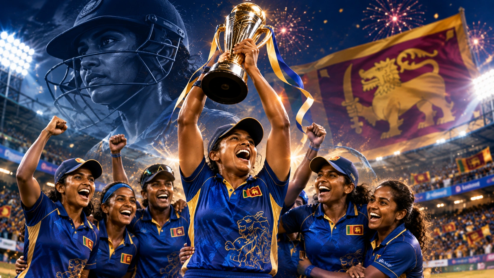 ශ්‍රී ලංකා කාන්තා කණ්ඩායමේ 2024 විස්සයි20 ලෝක කුසලාන සුදුසුකම් තරගාවලි ශූරතාව නිරූපණය කරන ශ්‍රී ලාංකික ක්‍රිකට් දර්ශනයක්