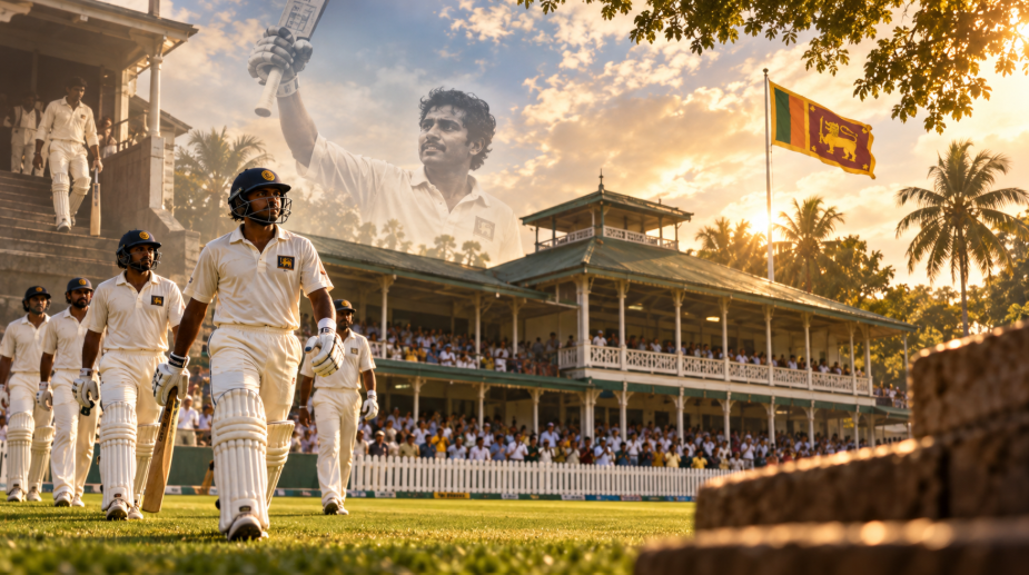 පී. සරා ඕවල්: ශ්‍රී ලංකාවේ ටෙස්ට් කතාව ආරම්භ වූ ස්ථානය නිරූපණය කරන ශ්‍රී ලාංකික ක්‍රිකට් දර්ශනයක්