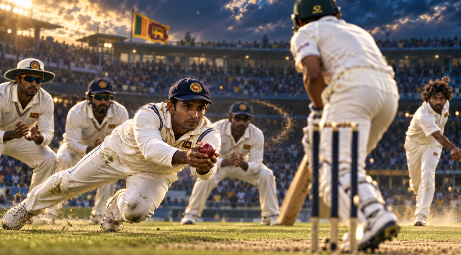 මහේල ජයවර්ධනගේ ටෙස්ට් උඩපන්දු 205 නිරූපණය කරන ශ්‍රී ලාංකික ක්‍රිකට් දර්ශනයක්